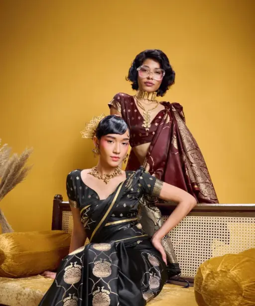 Rajtex Kanthkala Vama Satin Silk Handloom Weaving Traditional Saree Collection