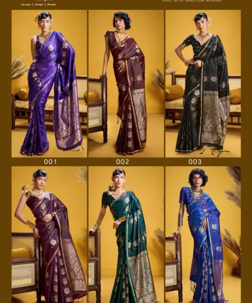 Rajtex Kanthkala Vama Satin Silk Handloom Weaving Traditional Saree Collection