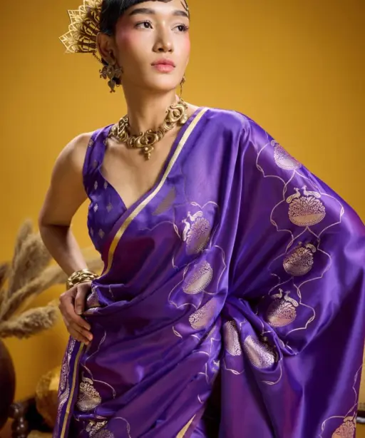 Rajtex Kanthkala Vama Satin Silk Handloom Weaving Traditional Saree Collection