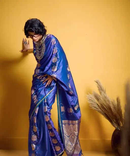 Rajtex Kanthkala Vama Satin Silk Handloom Weaving Traditional Saree Collection