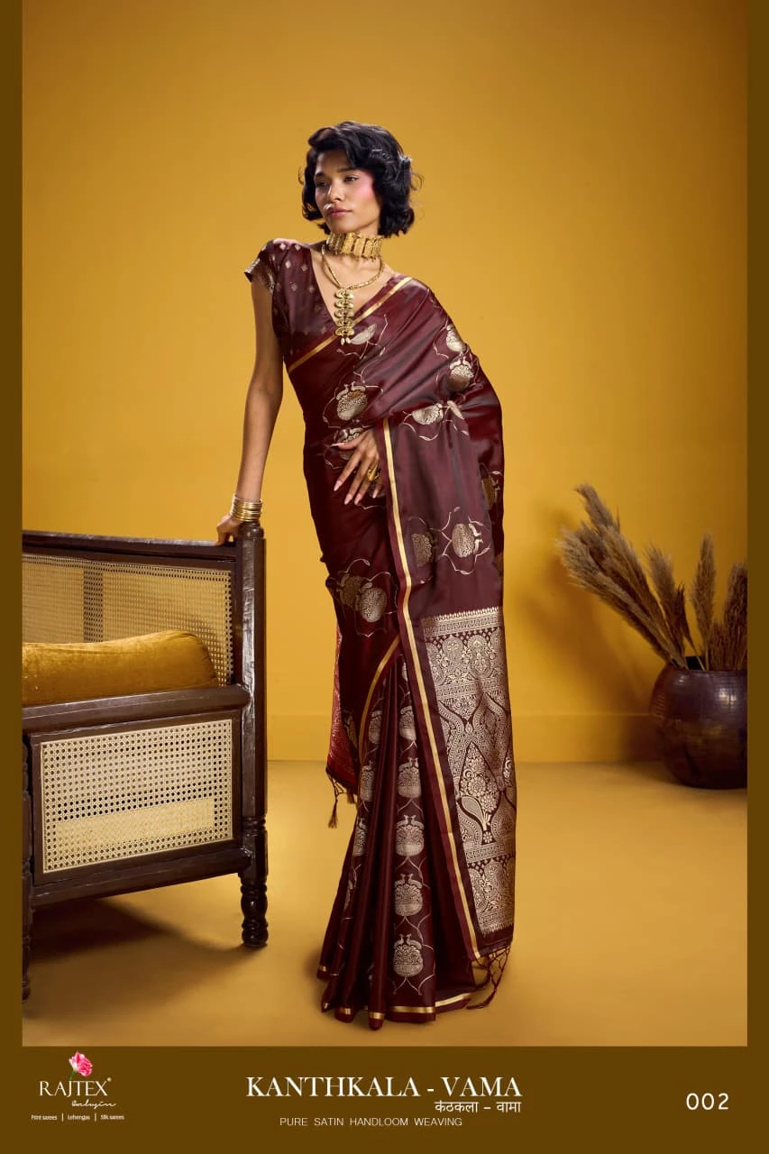 Rajtex Kanthkala Vama Satin Silk Handloom Weaving Traditional Saree Collection