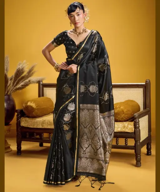 Rajtex Kanthkala Vama Satin Silk Handloom Weaving Traditional Saree Collection