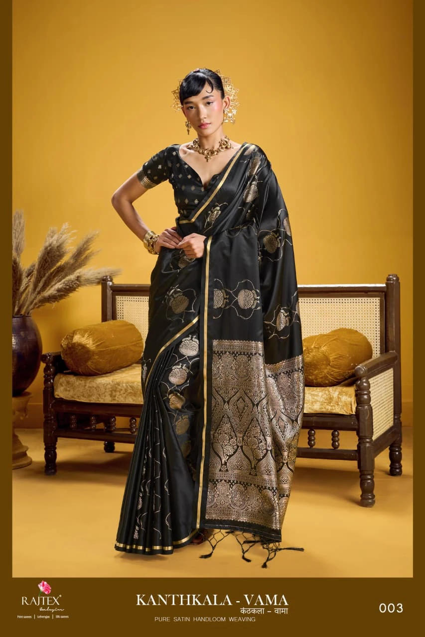 Rajtex Kanthkala Vama Satin Silk Handloom Weaving Traditional Saree Collection