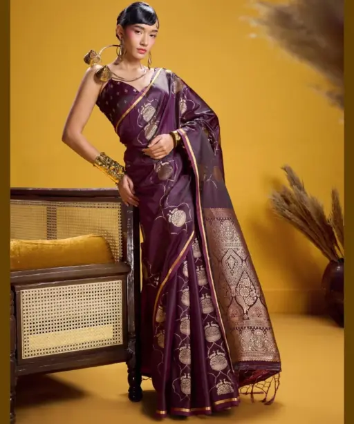 Rajtex Kanthkala Vama Satin Silk Handloom Weaving Traditional Saree Collection
