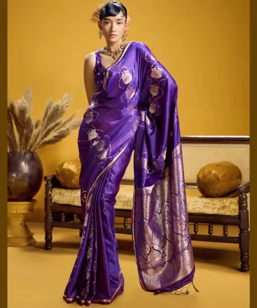 Rajtex Kanthkala Vama Satin Silk Handloom Weaving Traditional Saree Collection