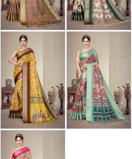 Shc Axali Vol 1 Cotton Silk Digital Printed Saree Collection