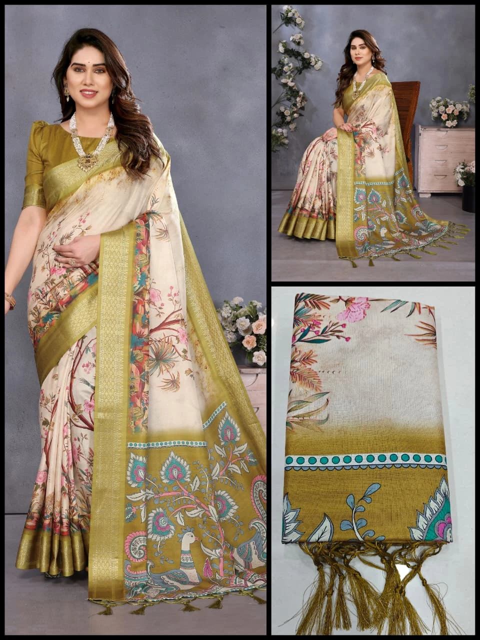 Shc Gajanand Vol 1 Cotton Silk Digital Printed Saree Collection