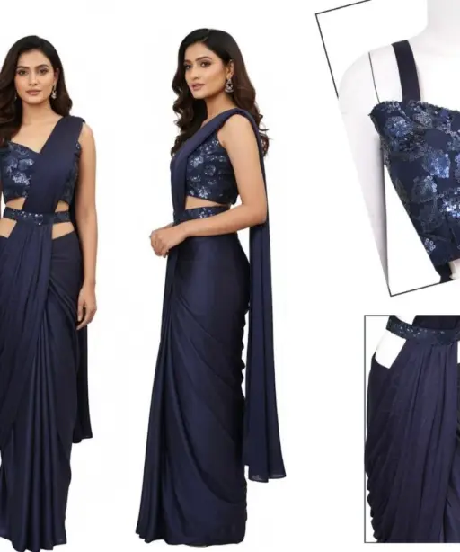 Ad Lycra Vol 1 Ready to Wear Saree with Belt Collection