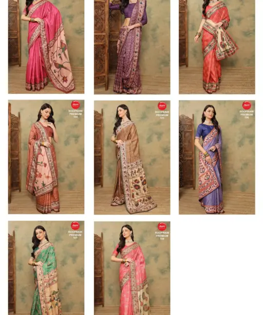 Apple Rooprani Premium Vol 01 Silk Blend Digital Printed Designer Saree Collection