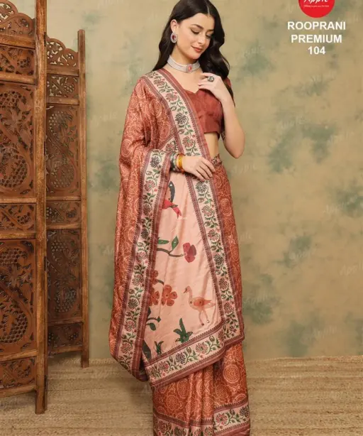 Apple Rooprani Premium Vol 01 Silk Blend Digital Printed Designer Saree Collection