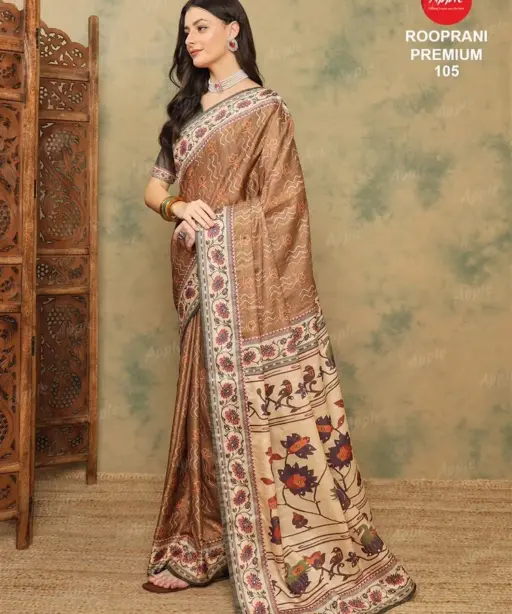 Apple Rooprani Premium Vol 01 Silk Blend Digital Printed Designer Saree Collection