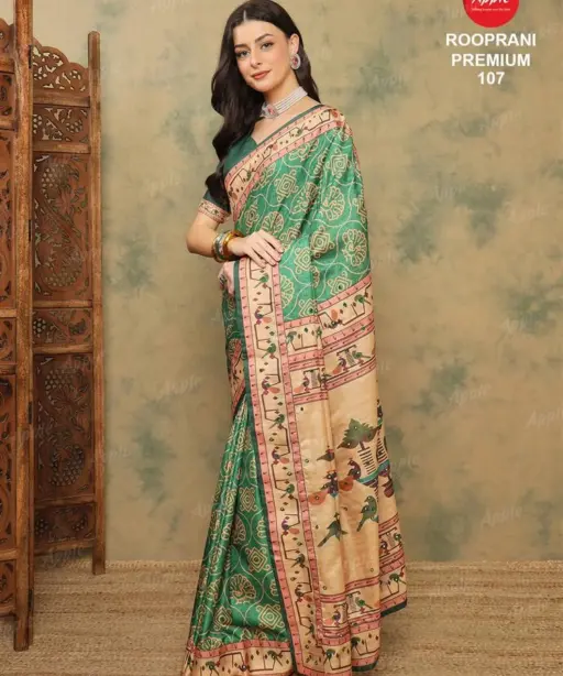 Apple Rooprani Premium Vol 01 Silk Blend Digital Printed Designer Saree Collection