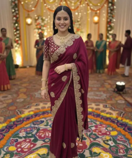 Bt 442 Beautiful Fandy Satin Silk Embroidered Saree Collection