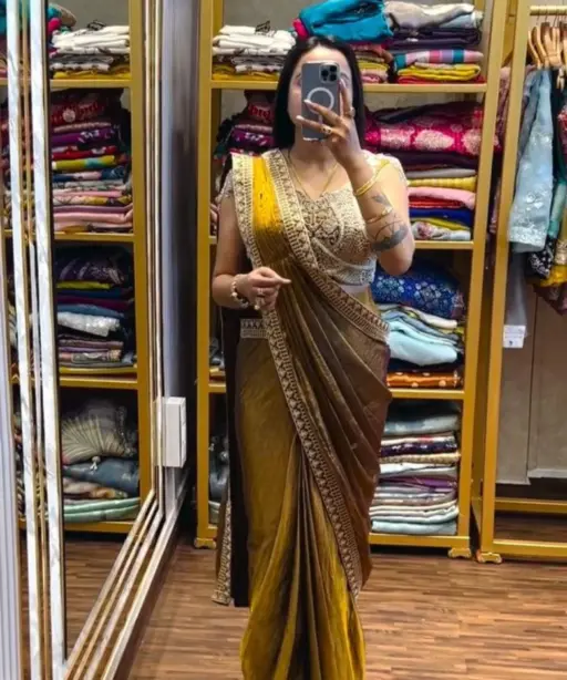 Bt 7133 Fandy Satin with Embroidery Sequence Worked Beautiful Saree Collection