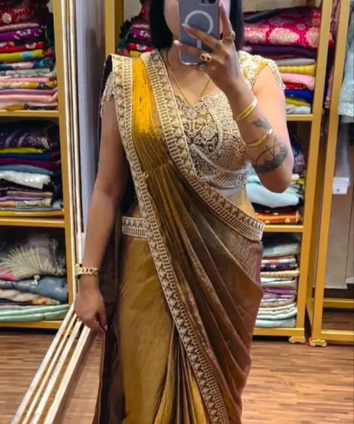 Bt 7133 Fandy Satin with Embroidery Sequence Worked Beautiful Saree Collection