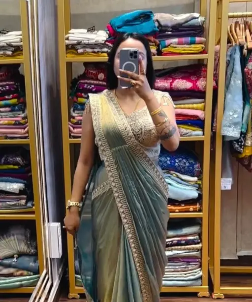 Bt 7133 Fandy Satin with Embroidery Sequence Worked Beautiful Saree Collection