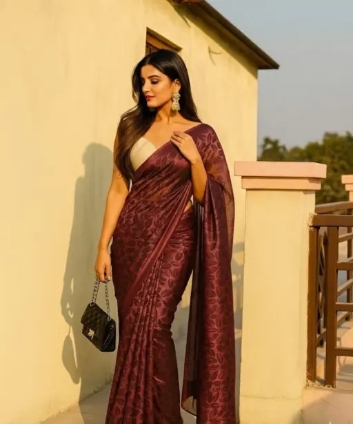 Delta Paan 1 Lycra Plain Fancy Saree Collection