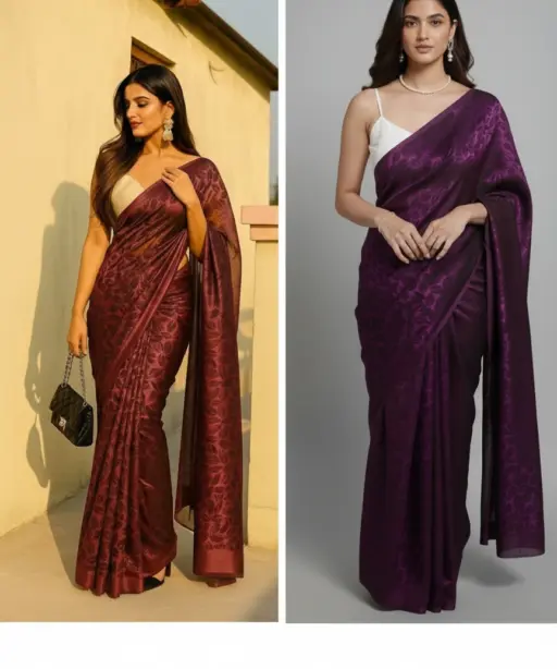 Delta Paan 1 Lycra Plain Fancy Saree Collection