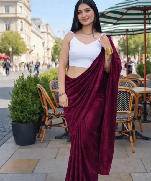 Delta White Blouse New Lycra Plain Fancy Saree Collection