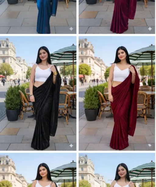 Delta White Blouse New Lycra Plain Fancy Saree Collection