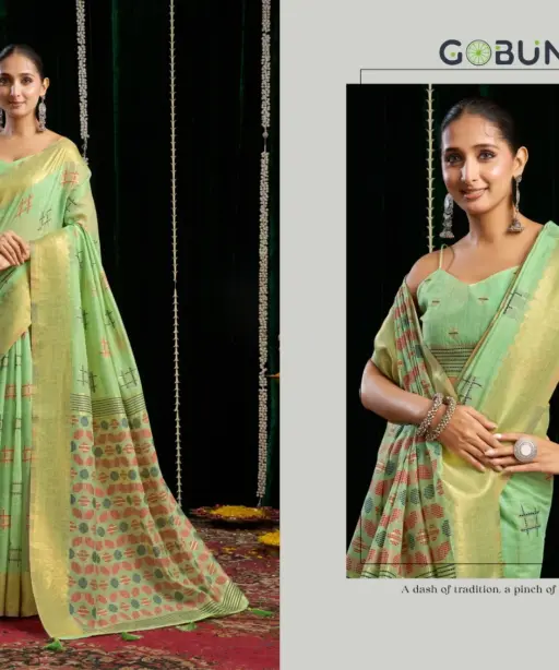 Gobuni Shikha Soft Spun Cotton Jari Saree Collection
