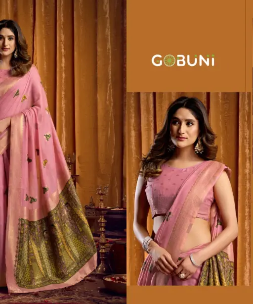 Gobuni Shruti Modal Katha Work Saree Collection