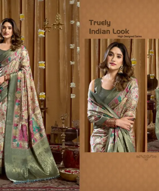 Gobuni Simran Cluster Digital Printed Saree Collection