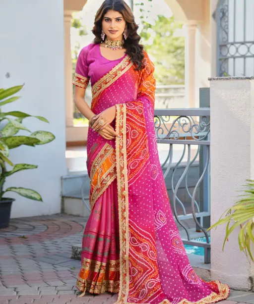 Jalnidhi Swarna Moss Chiffon with Work Saree Collection
