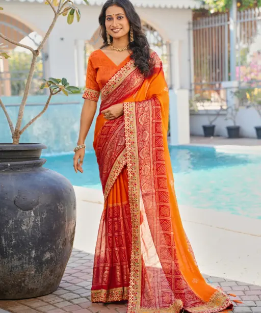 Jalnidhi Swarna Moss Chiffon with Work Saree Collection