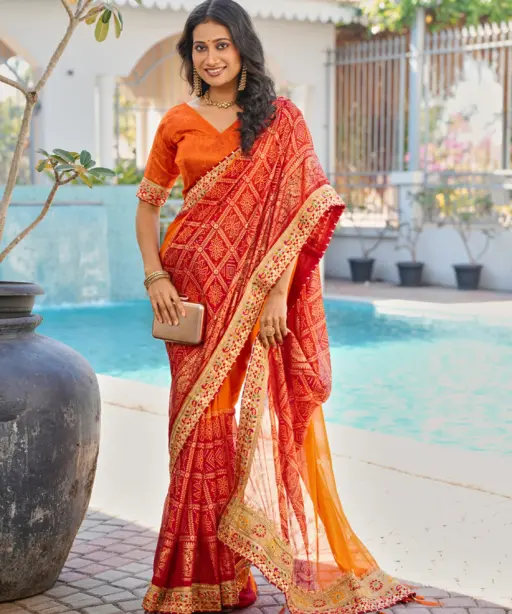 Jalnidhi Swarna Moss Chiffon with Work Saree Collection