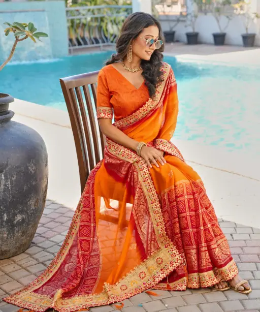 Jalnidhi Swarna Moss Chiffon with Work Saree Collection
