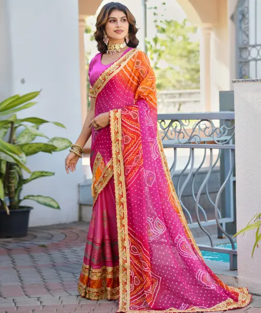 Jalnidhi Swarna Moss Chiffon with Work Saree Collection