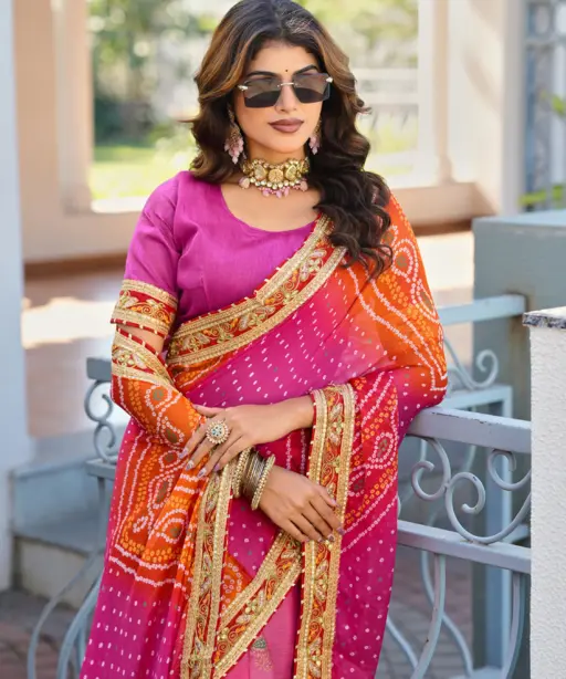 Jalnidhi Swarna Moss Chiffon with Work Saree Collection