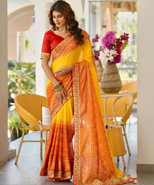 Jalnidhi Swarna Moss Chiffon with Work Saree Collection