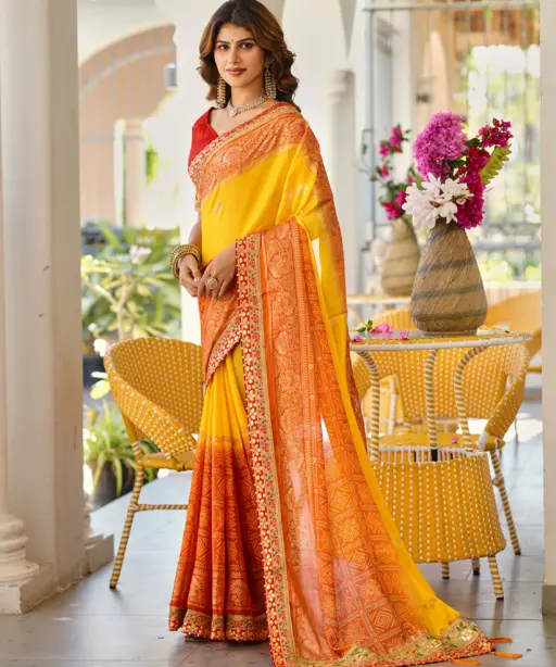 Jalnidhi Swarna Moss Chiffon with Work Saree Collection
