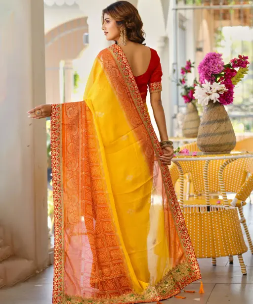 Jalnidhi Swarna Moss Chiffon with Work Saree Collection