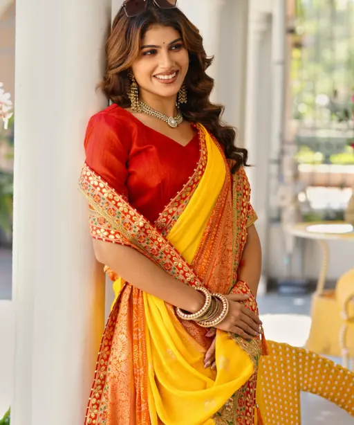 Jalnidhi Swarna Moss Chiffon with Work Saree Collection