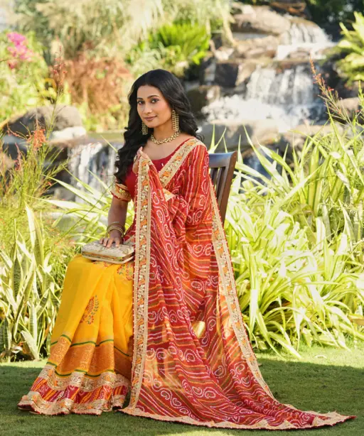 Jalnidhi Swarna Moss Chiffon with Work Saree Collection