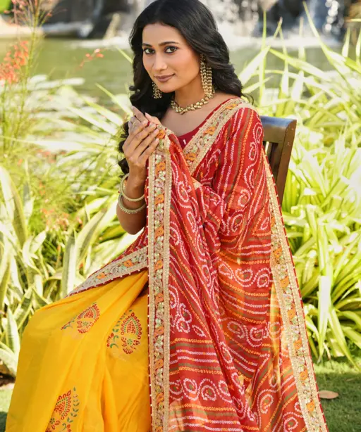 Jalnidhi Swarna Moss Chiffon with Work Saree Collection