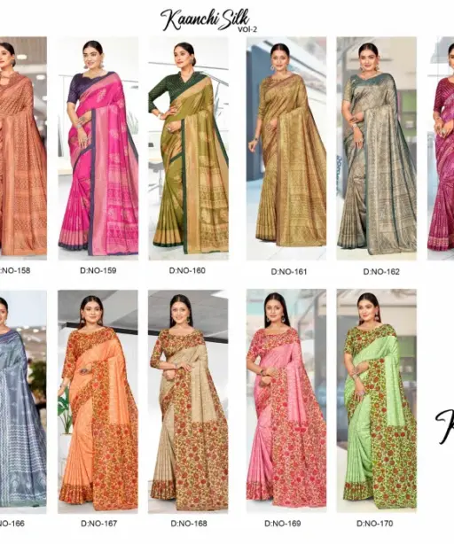 Kaanchi Silk Vol 2 Cationic Padding Unifrom Saree Collection