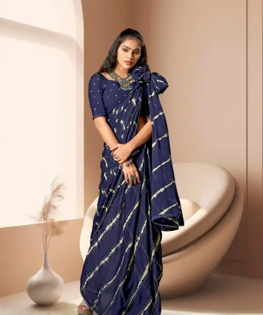 Kashvi Amrita Dull Moss Foil Printed Saree Collection