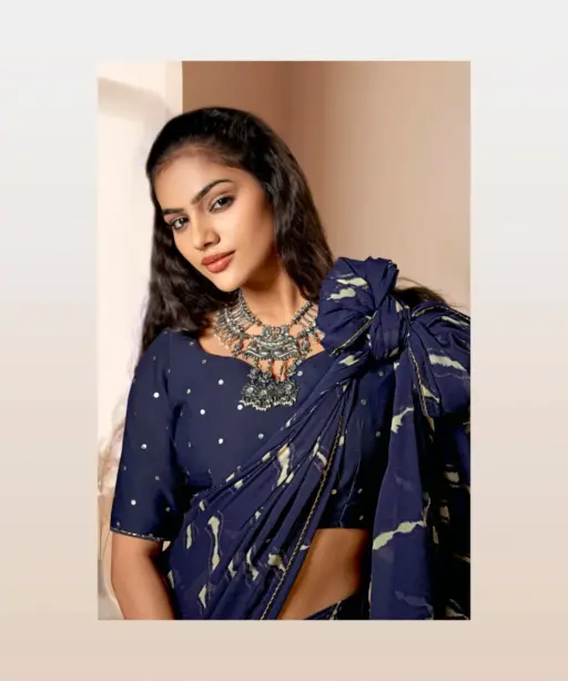 Kashvi Amrita Dull Moss Foil Printed Saree Collection