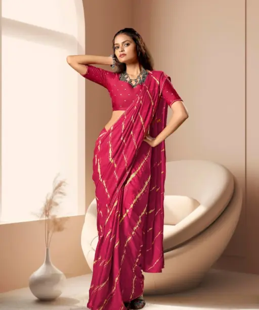 Kashvi Amrita Dull Moss Foil Printed Saree Collection