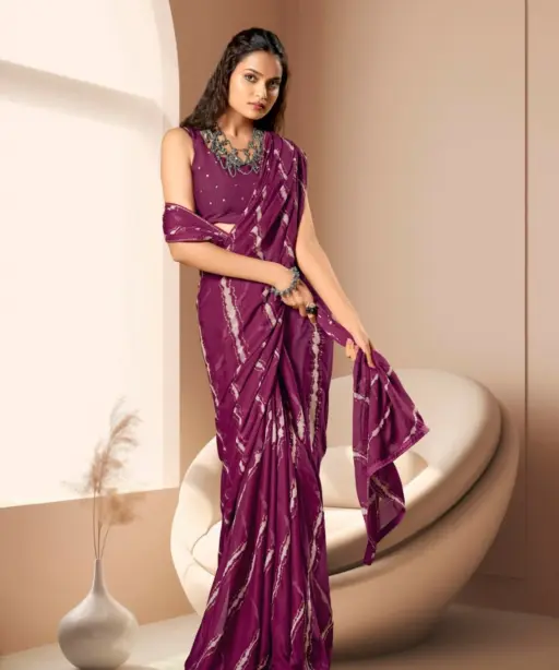 Kashvi Amrita Dull Moss Foil Printed Saree Collection