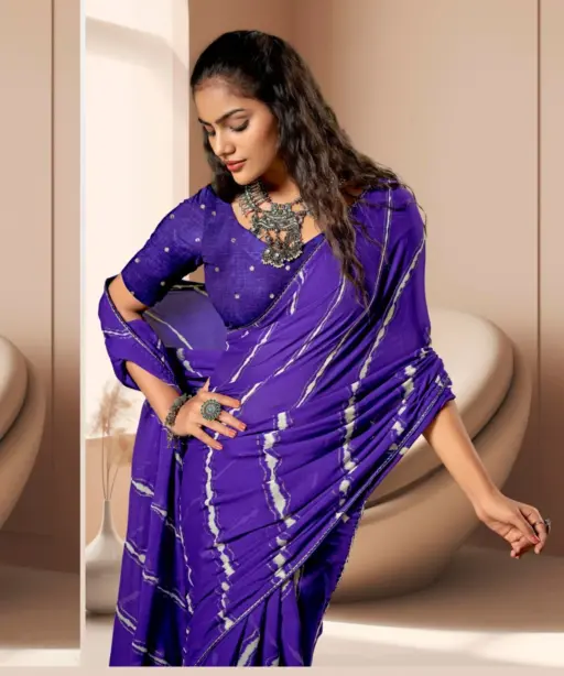 Kashvi Amrita Dull Moss Foil Printed Saree Collection