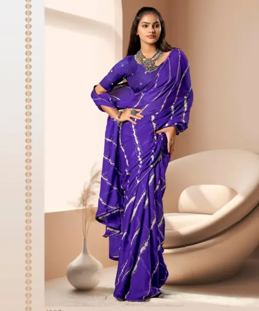 Kashvi Amrita Dull Moss Foil Printed Saree Collection