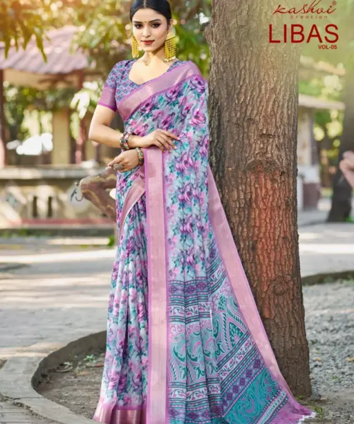Kashvi Libas Vol 5 Dull Moss Digital Printed Casual Wear Saree Collection
