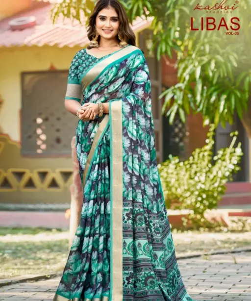 Kashvi Libas Vol 5 Dull Moss Digital Printed Casual Wear Saree Collection