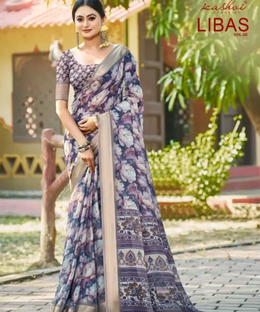 Kashvi Libas Vol 5 Dull Moss Digital Printed Casual Wear Saree Collection