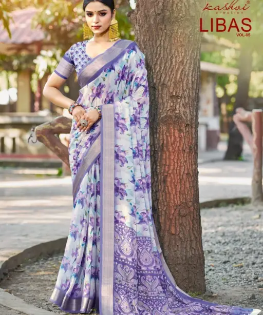 Kashvi Libas Vol 5 Dull Moss Digital Printed Casual Wear Saree Collection